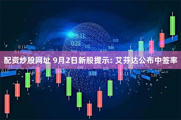 配资炒股网址 9月2日新股提示: 艾芬达公布中签率